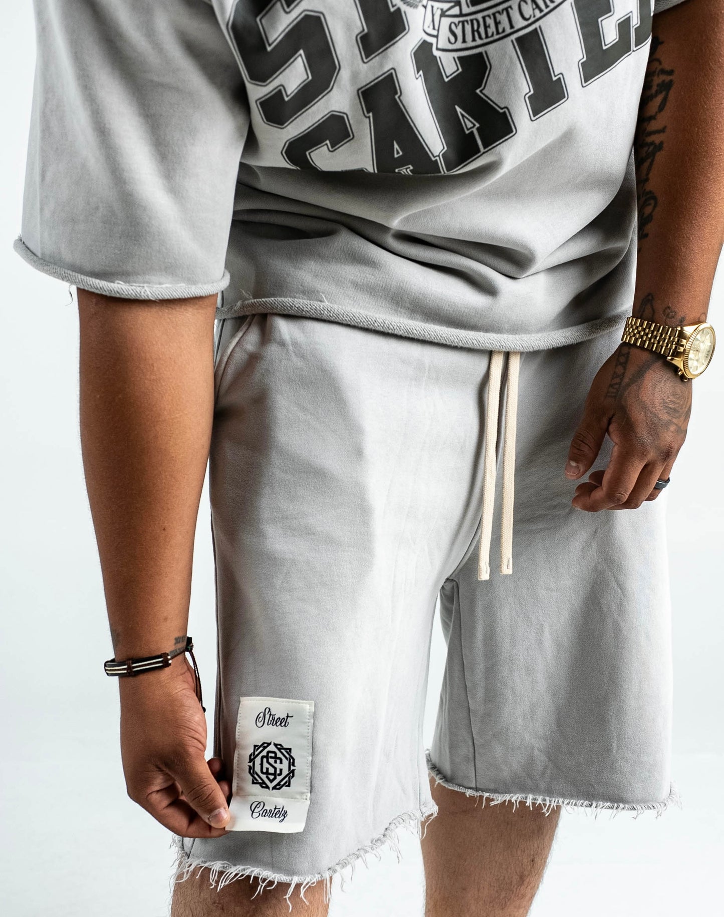 "Knight" Shirt & Shorts Set (Grey/Black)