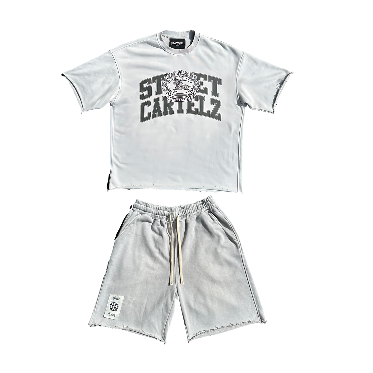 "Knight" Shirt & Shorts Set (Grey/Black)