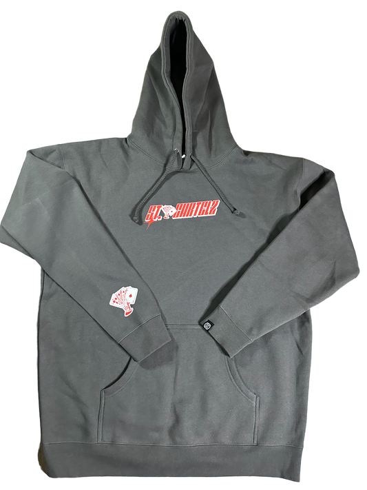 "Royal" Hoodie (Grey/White/Red)