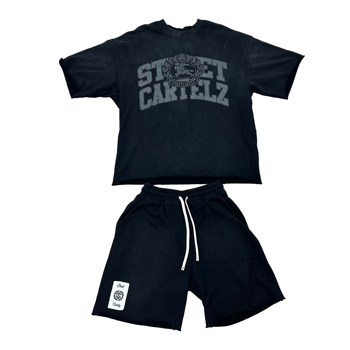 "Knight" Shirt & Shorts Set (Black/White)